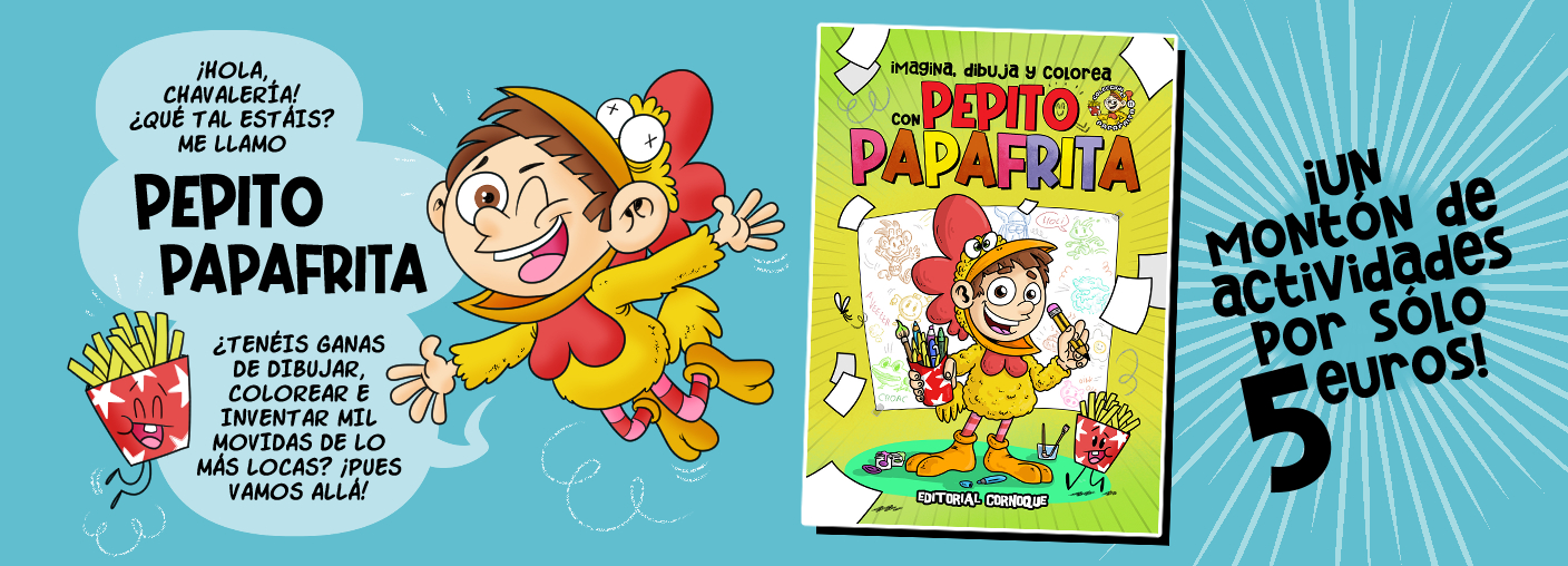 Imagina, dibuja y colorea con Pepito Papafrita.